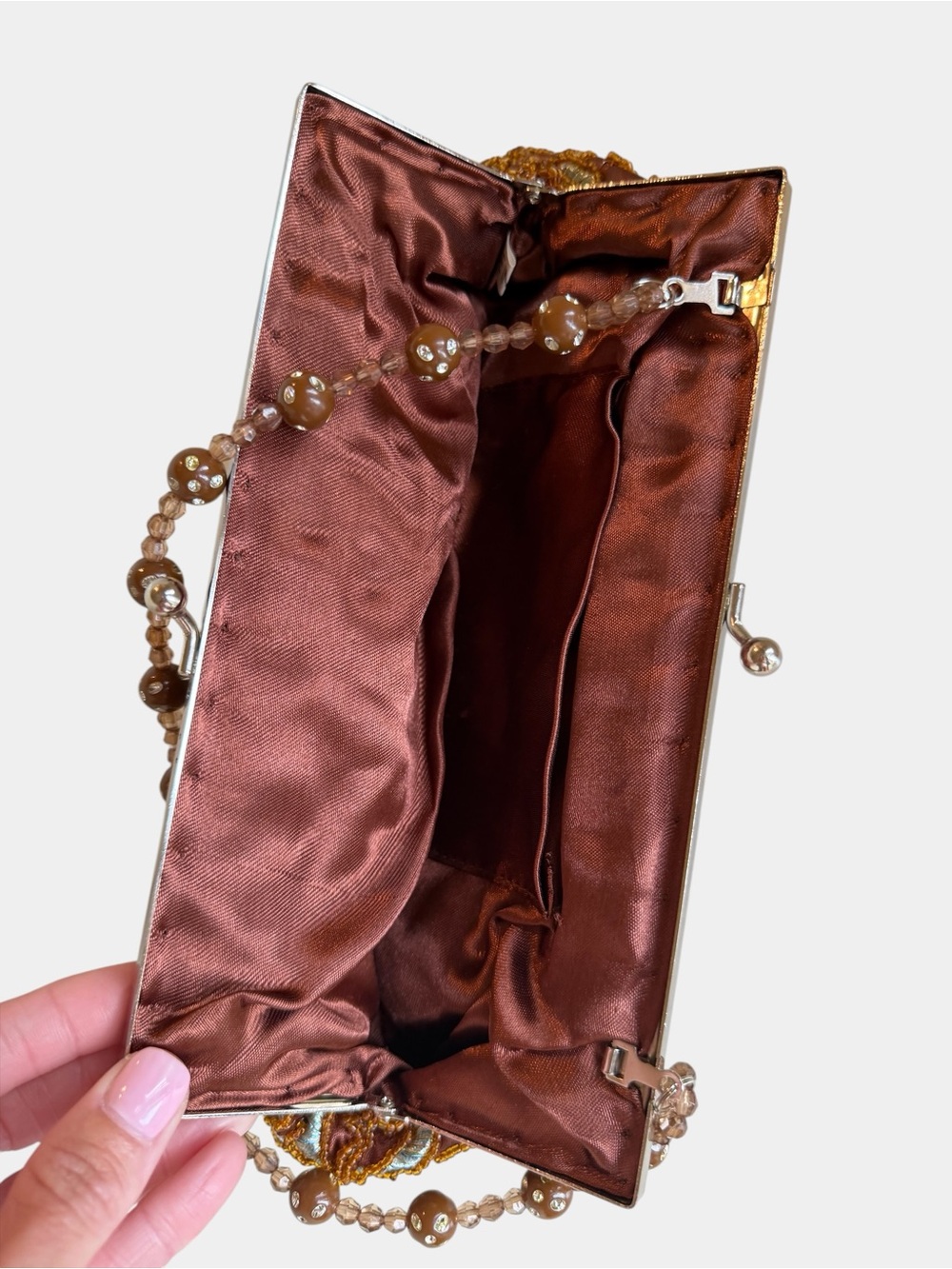 Romantic Vibe Clutch Mid-Century Inspired Metallic Gold, Turquoise, & Bronze - Picture 5 of 11